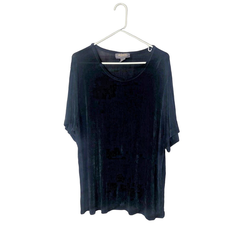 Lane Bryant Black Slinky Acetate Short Sleeve Casual Top Womans Plus Size 22/24